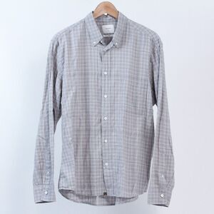 Billy Reid Men’s Large Standard Fit Button Down Shirt Gray Plaid Tuscumbia